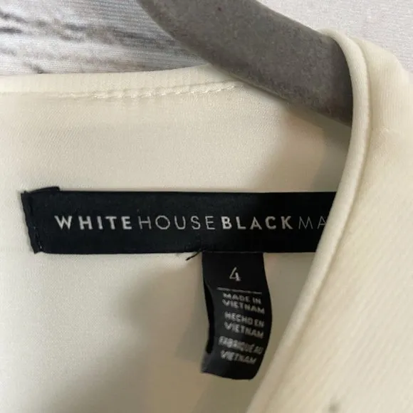 White House Black Market WHBM Shift Dress White Petal Sleeve