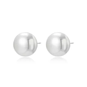 White Pearl & 18K Gold-Plated Stud Earrings