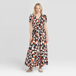 Who What Wear Women's Floral Print Puff Short Sleeve Dress 78412505