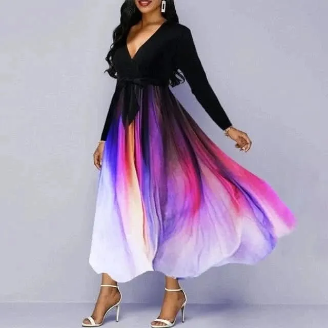 Women Elegant Long Sleeve V-Neck