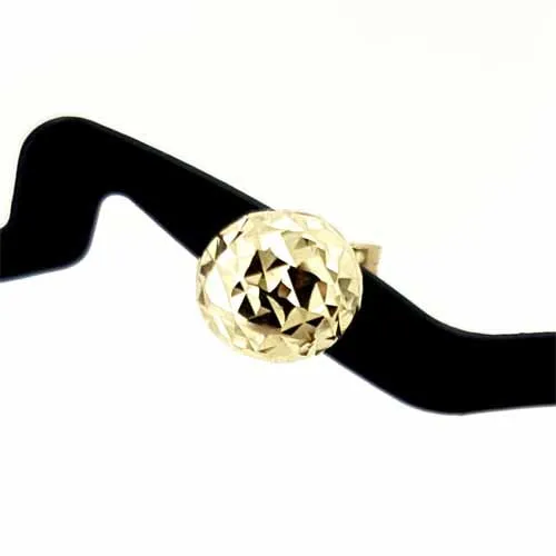 Women's 10k Yellow Gold Diamond Cut Ball Stud Earrings