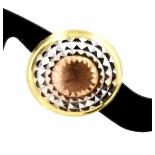 Women's 10k Yellow White and Rose Gold Button Stud Earrings