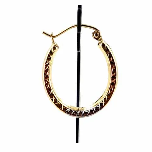 Women's 10k Yellow White and Rose Gold Hoop Earrings