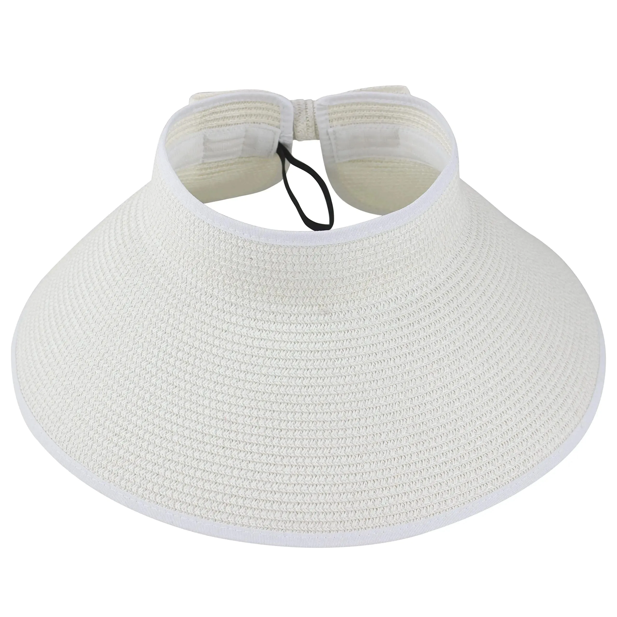 Womens Beach Roll Up Sun Visor Wide Brim Straw Hat