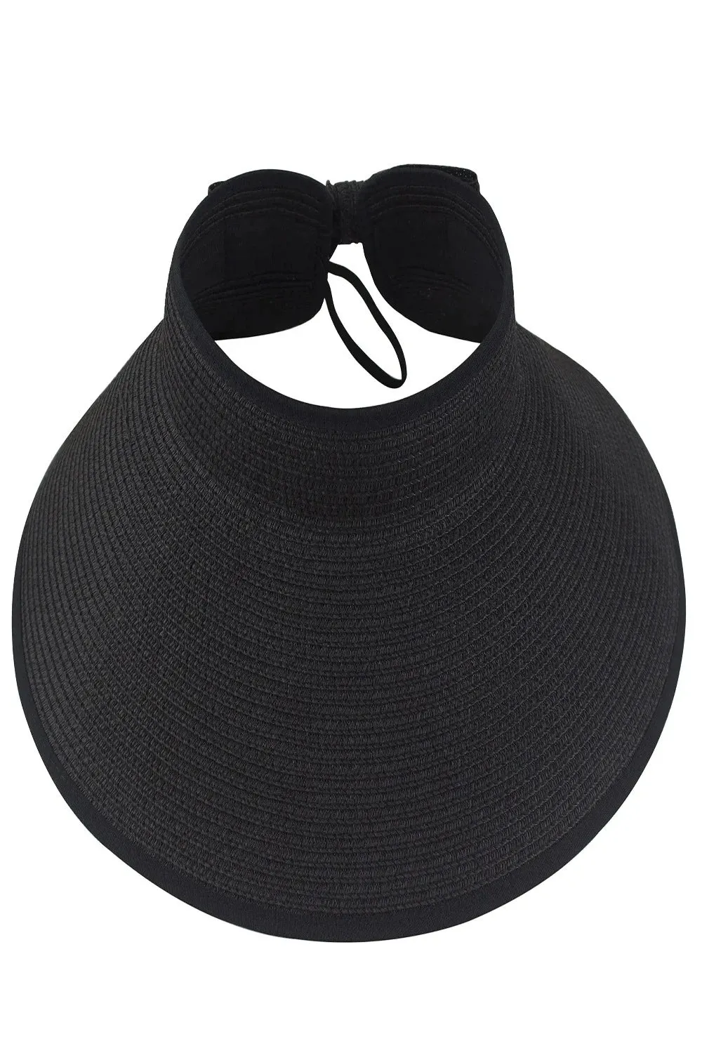 Womens Beach Roll Up Sun Visor Wide Brim Straw Hat