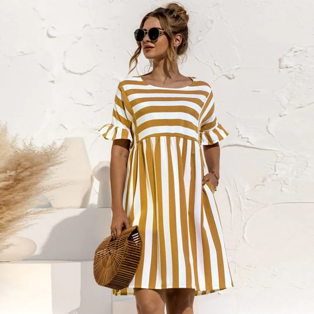 Women's Casual Stripe Summer Dress | Midi