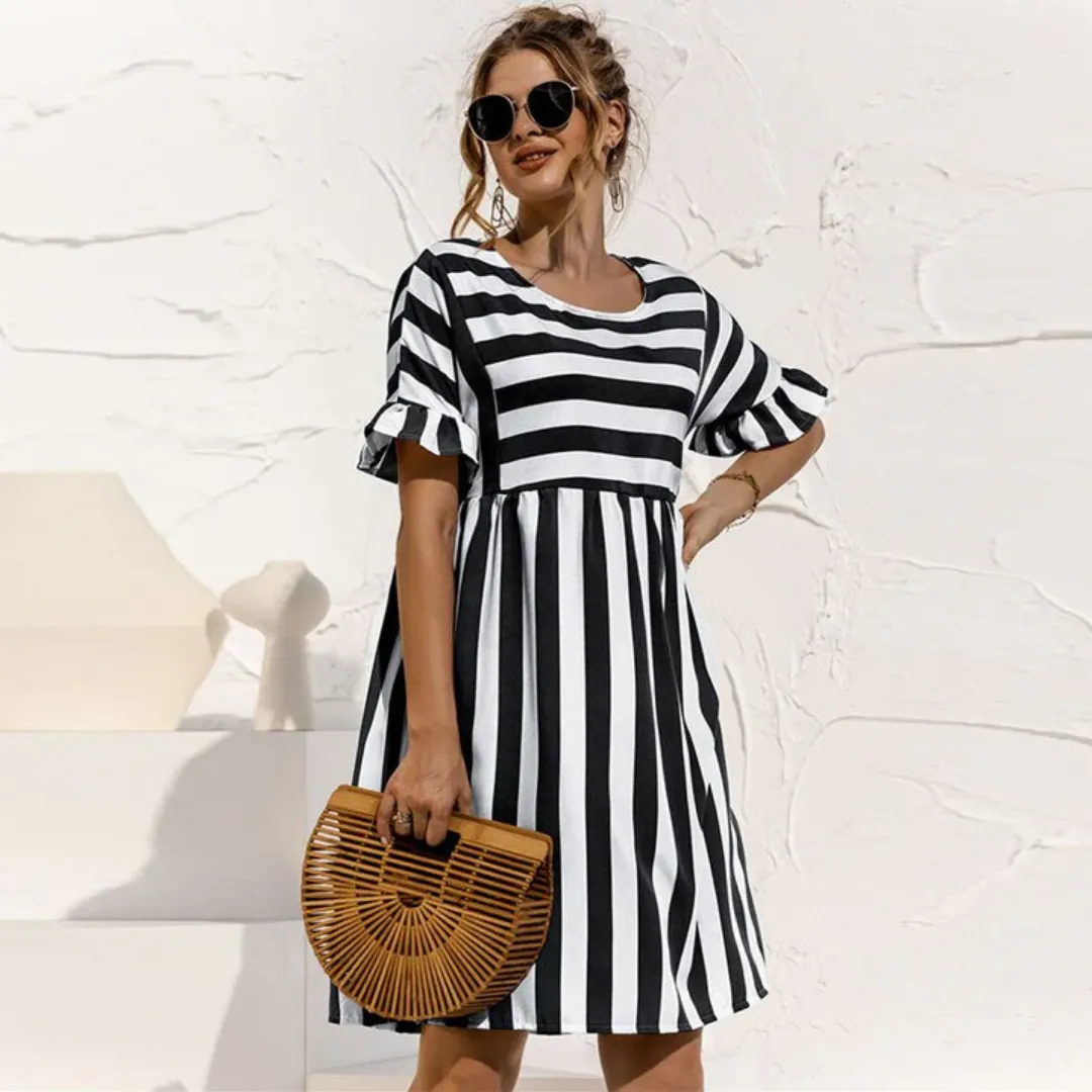 Women's Casual Stripe Summer Dress | Midi