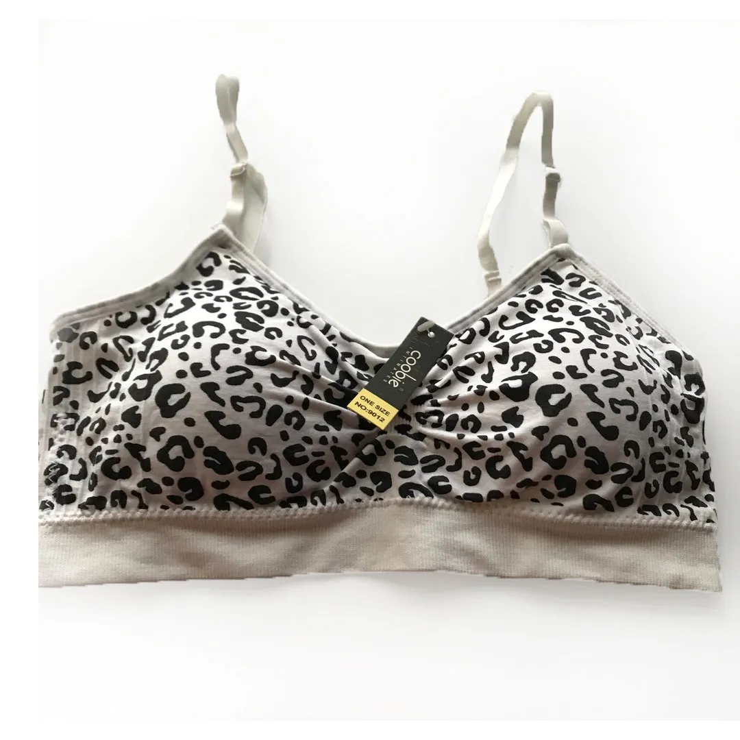 Women's Coobie | Strappy Scoopneck Bra | White Leopard