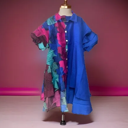 Women's Hi-Lo Print Panel Shirt/Dress