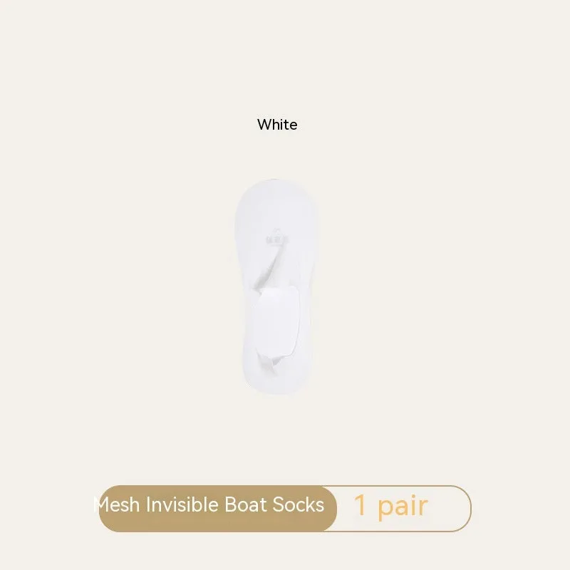 Women's Mesh Boat Socks Summer Thin Cotton Bottom Non-slip Tight Ice Silk Arbitrary Cut Women's Low Cut Invisible Socks