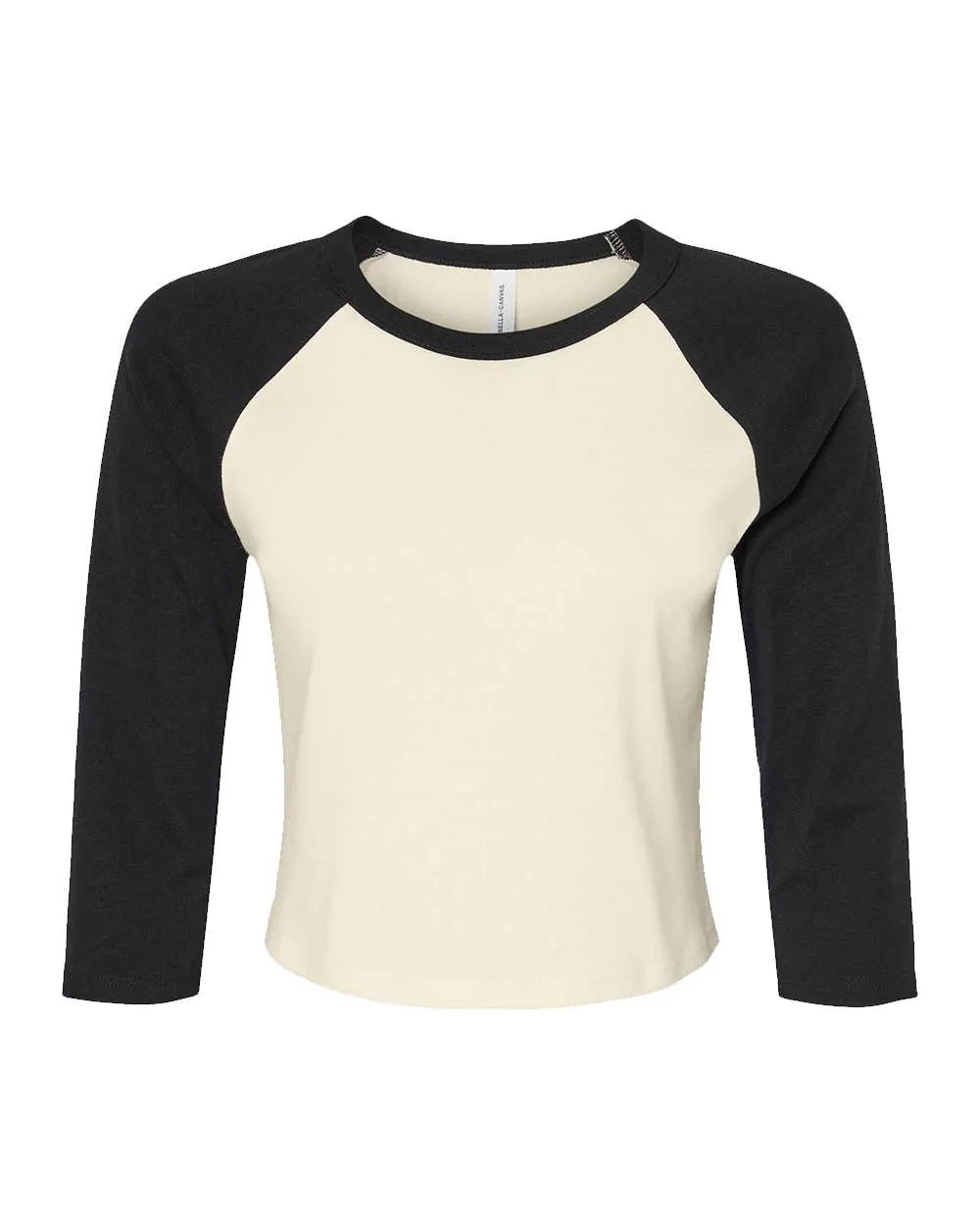 Women's Micro Rib 3/4 Raglan Sleeve Baby Tee