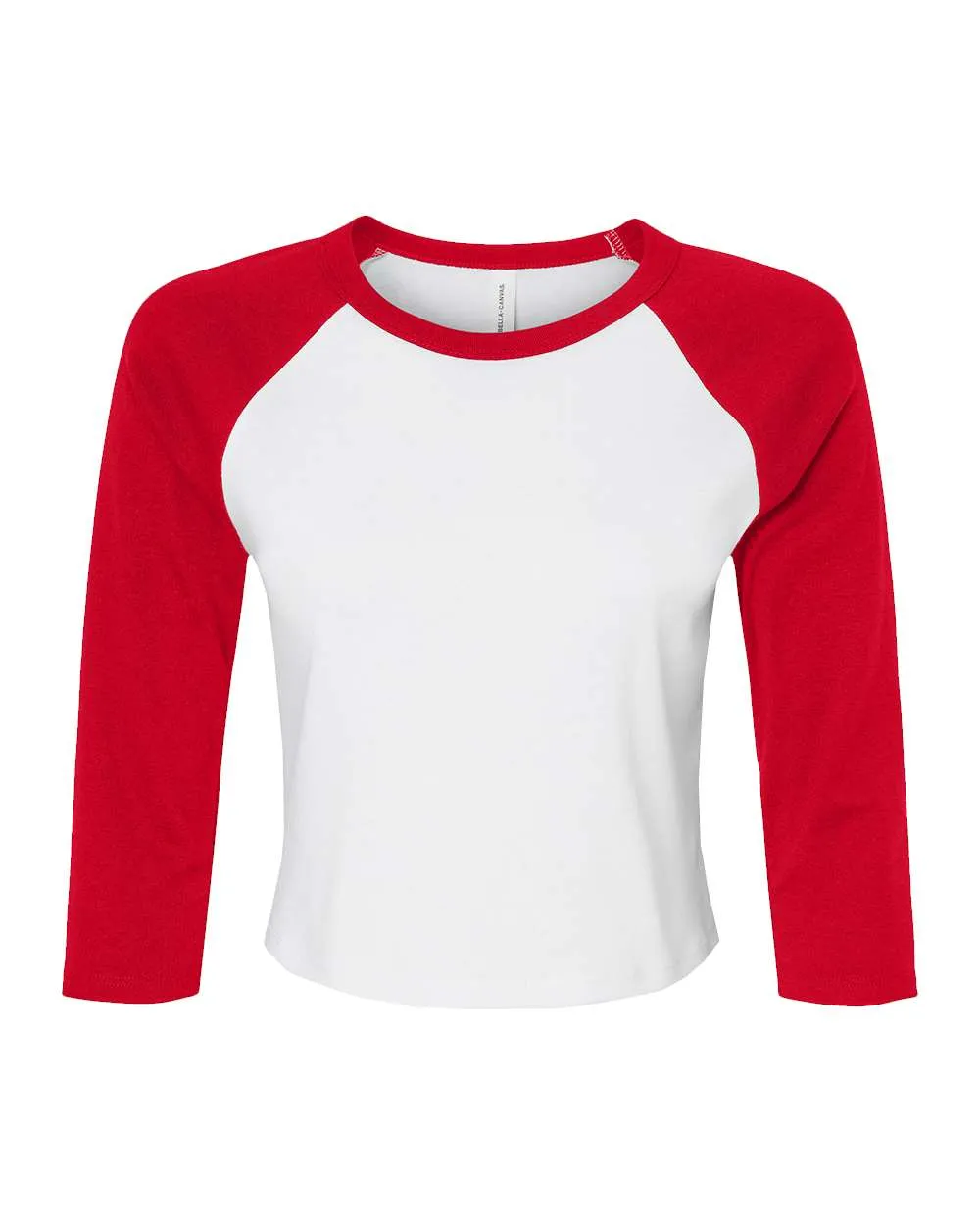 Women's Micro Rib 3/4 Raglan Sleeve Baby Tee
