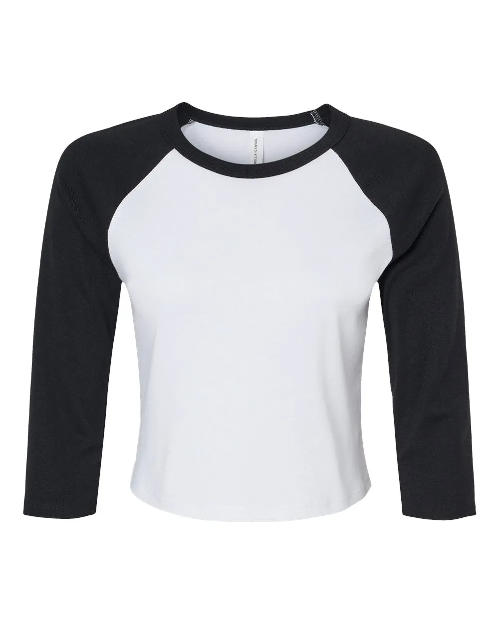 Women's Micro Rib 3/4 Raglan Sleeve Baby Tee