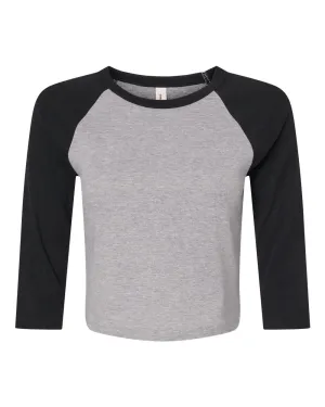 Women's Micro Rib 3/4 Raglan Sleeve Baby Tee