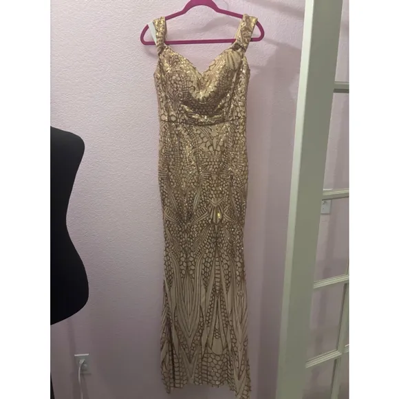 Women's missord Dress large Gold