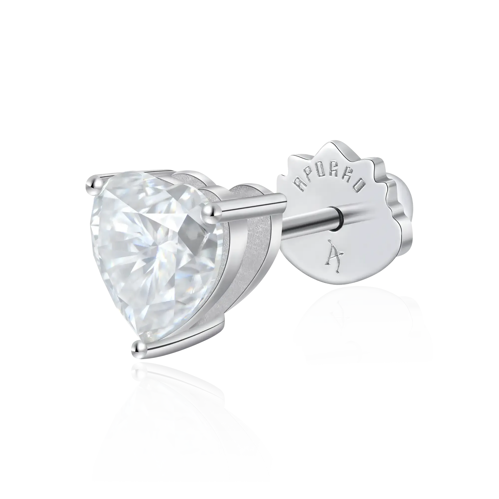 Women's Moissanite Heart Stud Earrings