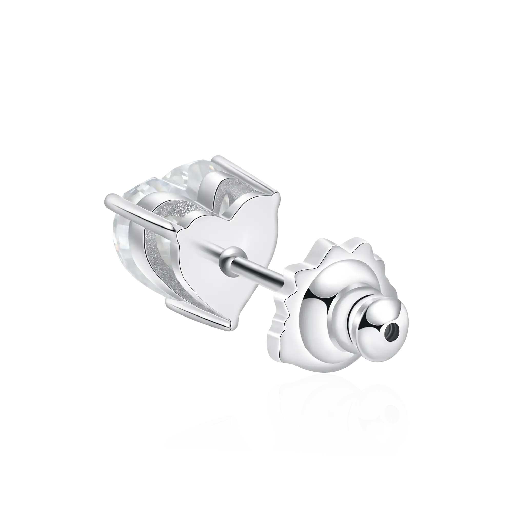Women's Moissanite Heart Stud Earrings