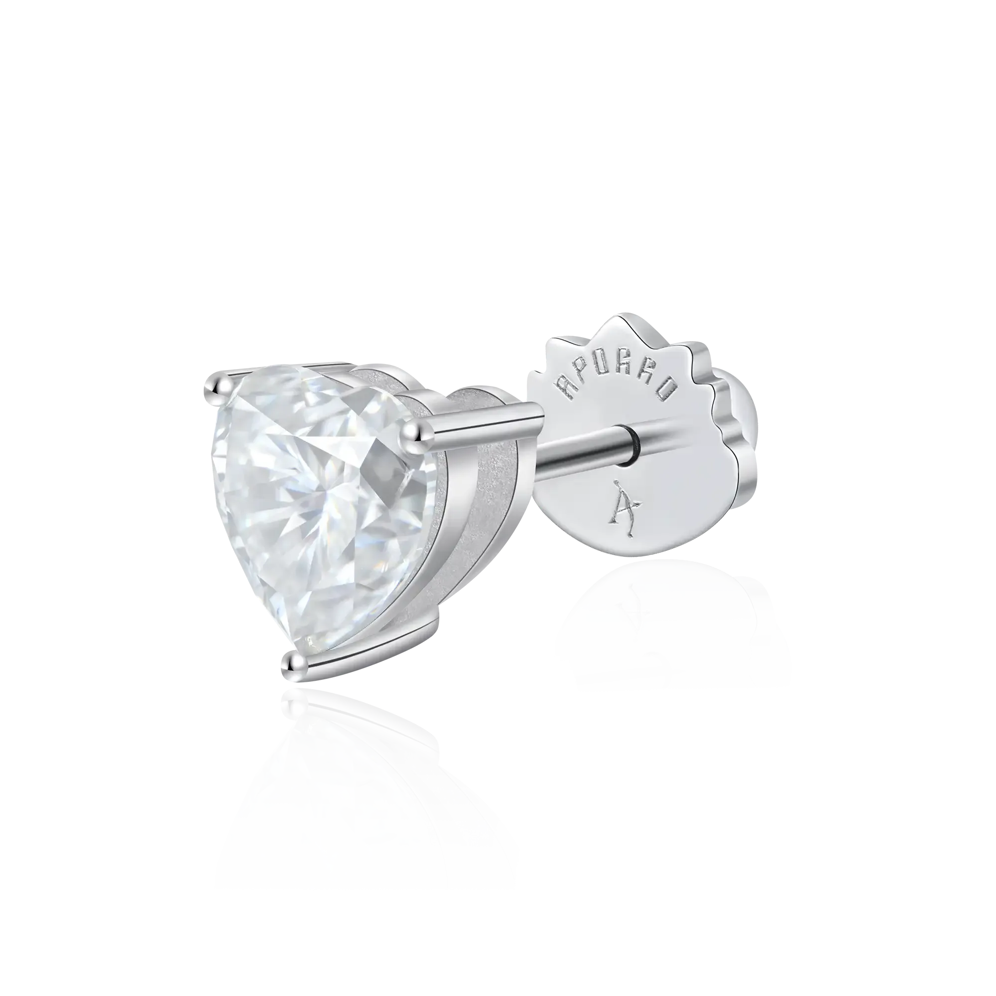 Women's Moissanite Heart Stud Earrings