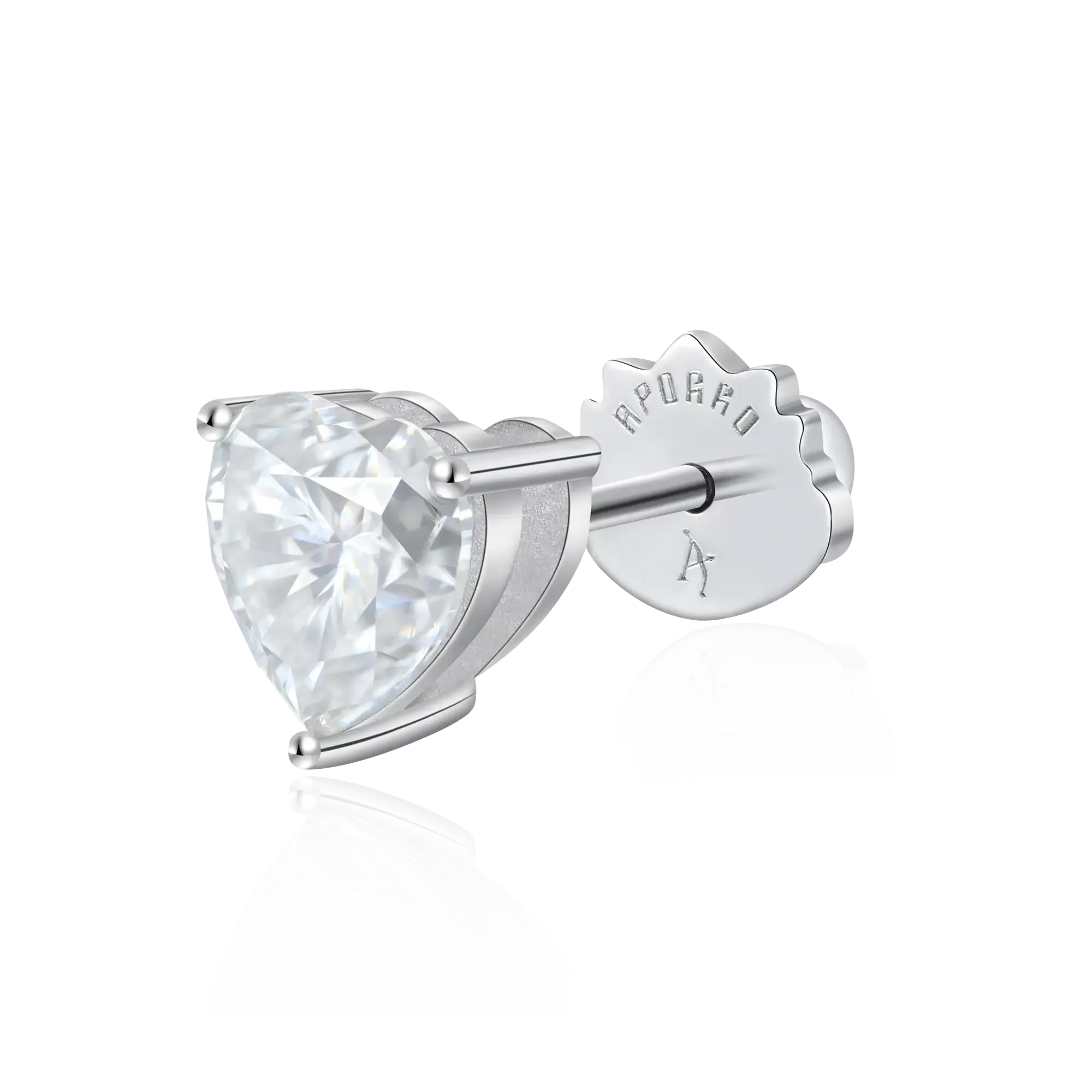 Women's Moissanite Heart Stud Earrings