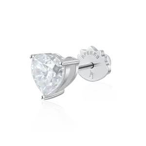 Women's Moissanite Heart Stud Earrings