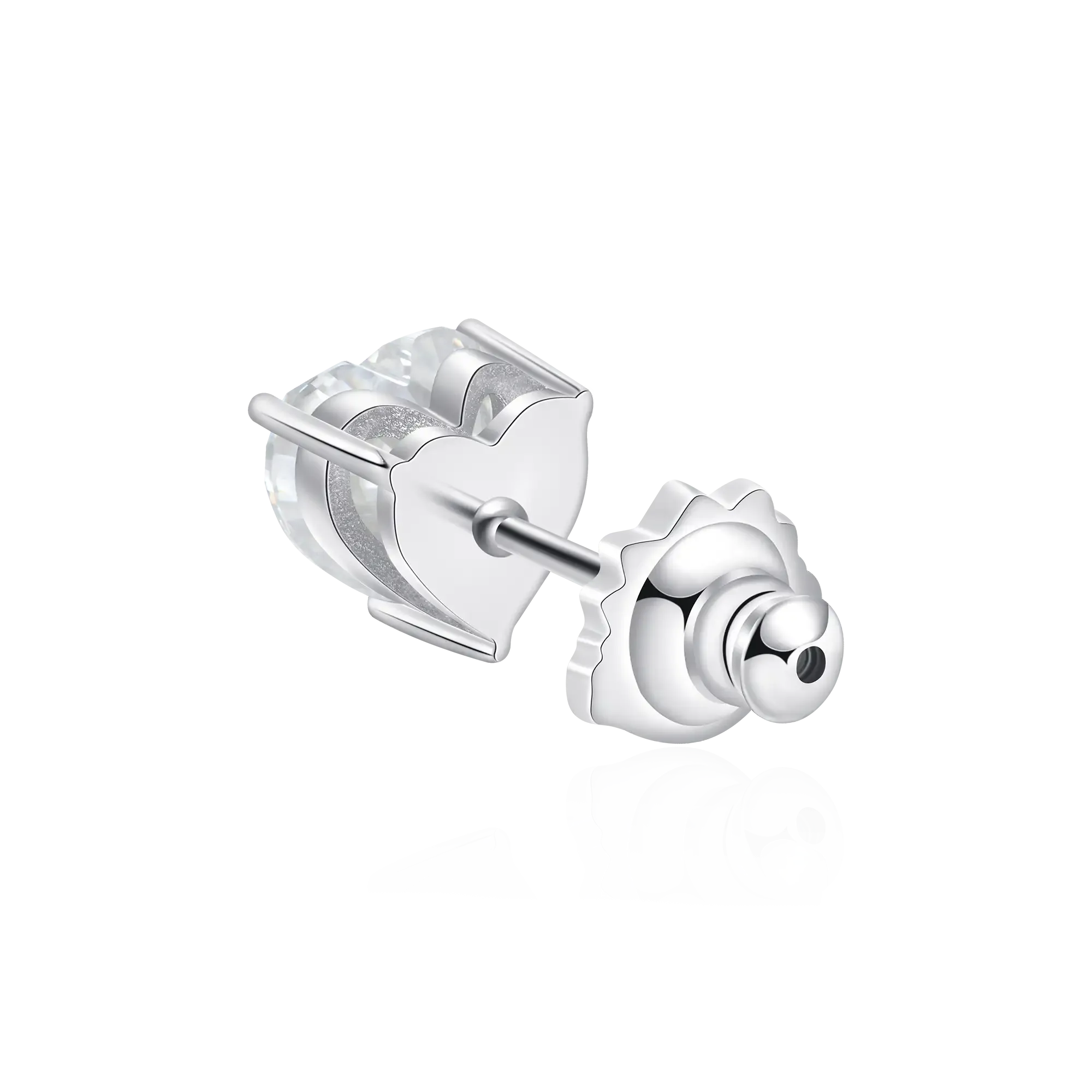 Women's Moissanite Heart Stud Earrings