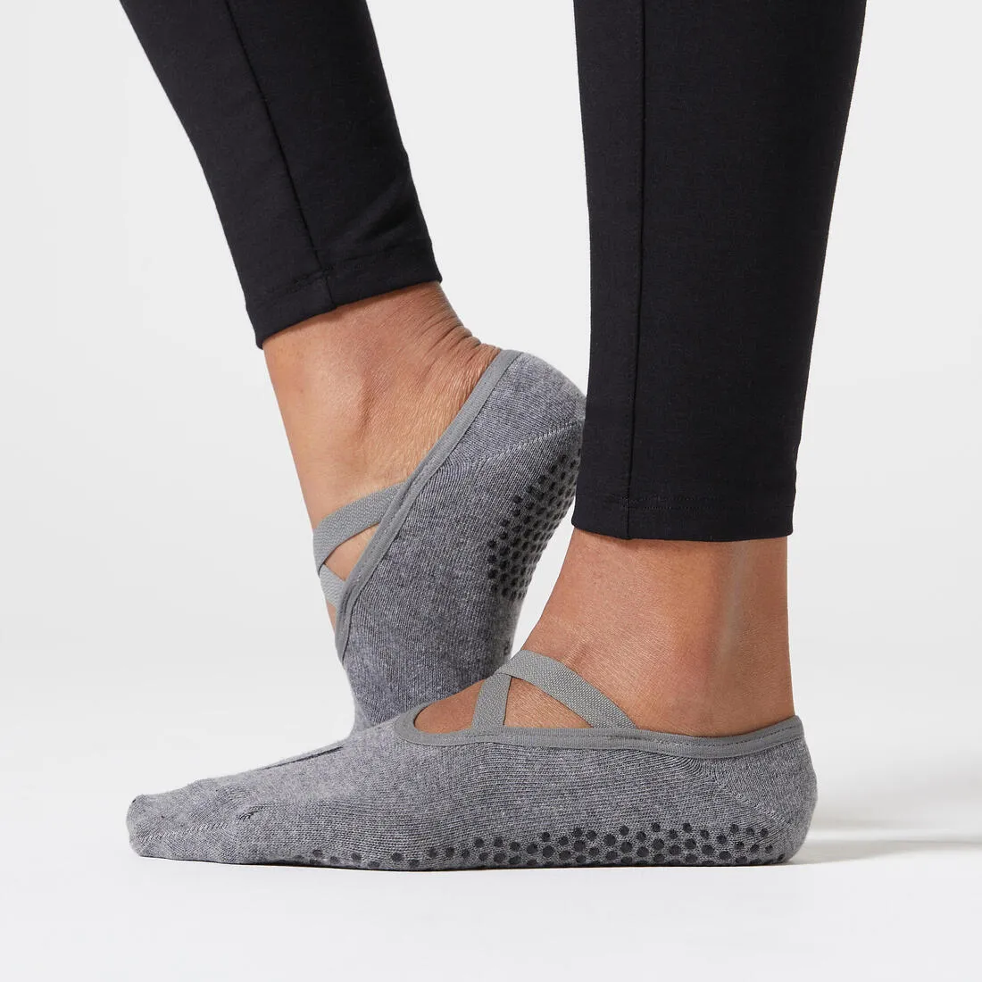 Women's Non-Slip Cotton Fitness Ballet Socks 500