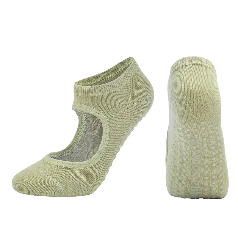Women's Pilates Socks High Quality Anti-Slip Breathable Backless Yoga Socks Ankle Ballet Dance Sports Socks for Fitness Gym