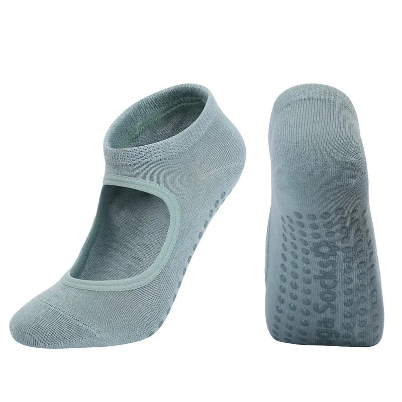 Women's Pilates Socks High Quality Anti-Slip Breathable Backless Yoga Socks Ankle Ballet Dance Sports Socks for Fitness Gym