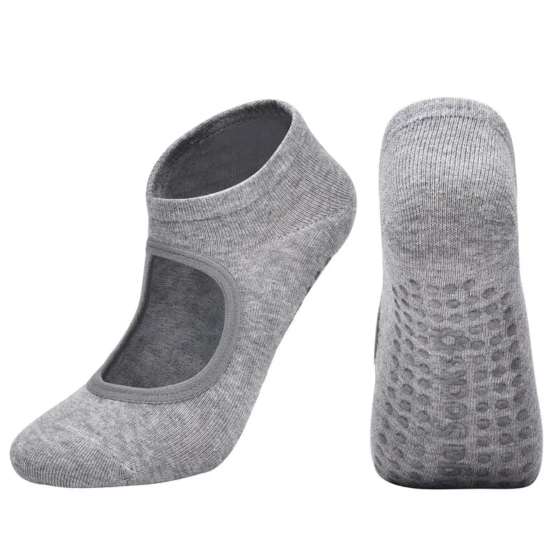Women's Pilates Socks High Quality Anti-Slip Breathable Backless Yoga Socks Ankle Ballet Dance Sports Socks for Fitness Gym