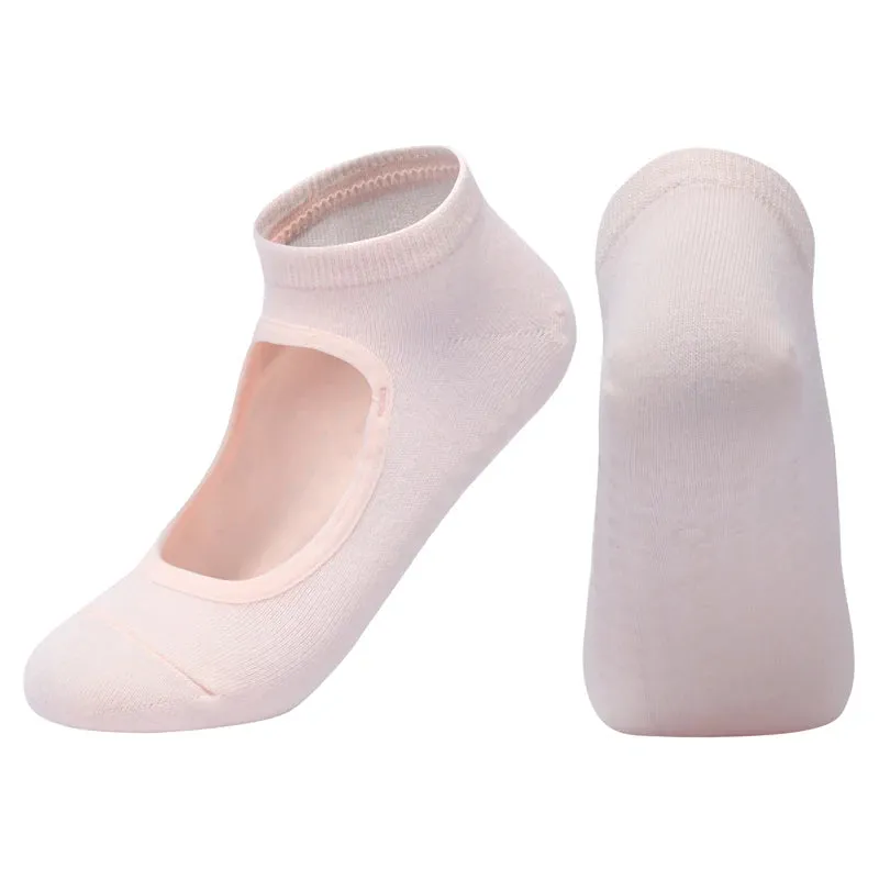 Women's Pilates Socks High Quality Anti-Slip Breathable Backless Yoga Socks Ankle Ballet Dance Sports Socks for Fitness Gym