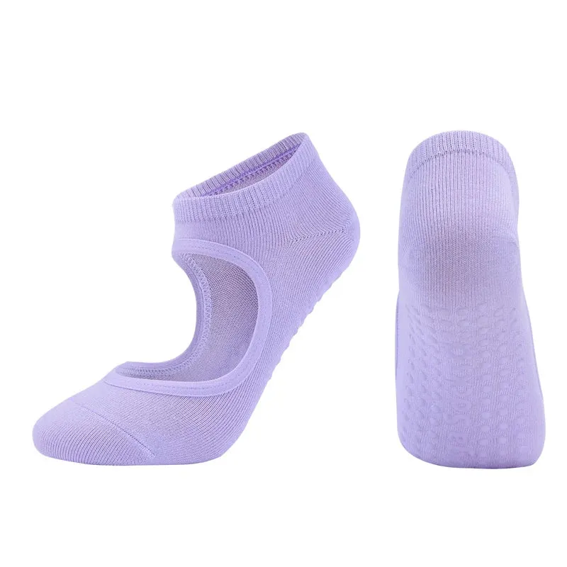 Women's Pilates Socks High Quality Anti-Slip Breathable Backless Yoga Socks Ankle Ballet Dance Sports Socks for Fitness Gym