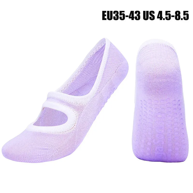 Women's Pilates Socks High Quality Anti-Slip Breathable Backless Yoga Socks Ankle Ballet Dance Sports Socks for Fitness Gym