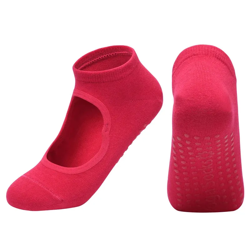 Women's Pilates Socks High Quality Anti-Slip Breathable Backless Yoga Socks Ankle Ballet Dance Sports Socks for Fitness Gym