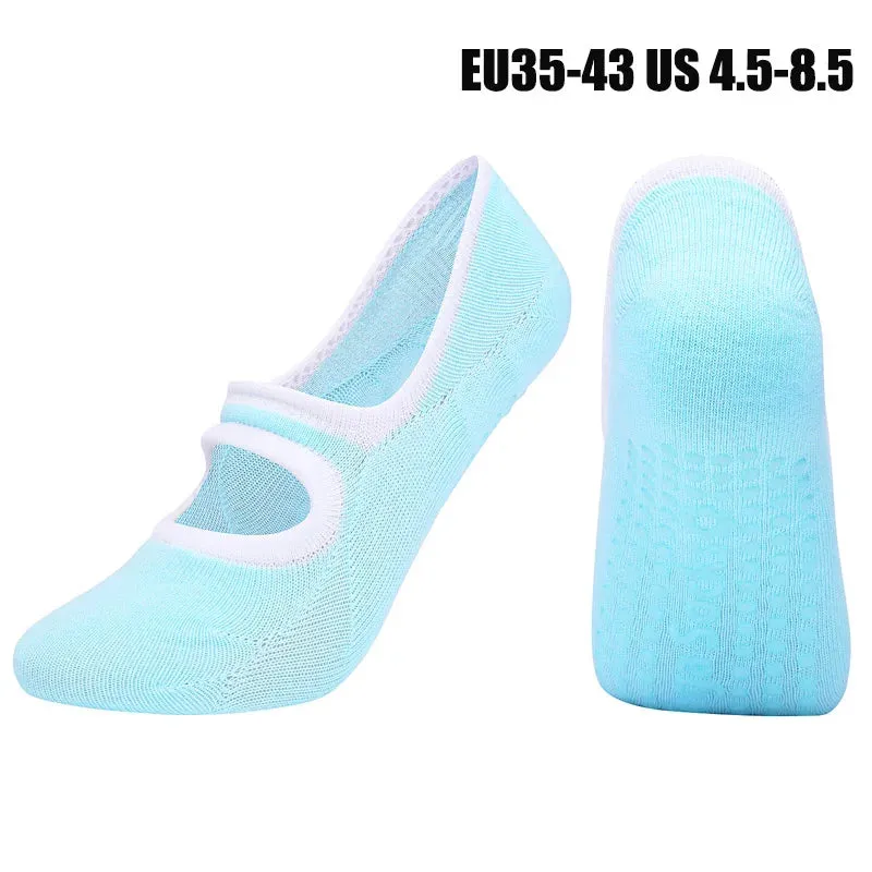 Women's Pilates Socks High Quality Anti-Slip Breathable Backless Yoga Socks Ankle Ballet Dance Sports Socks for Fitness Gym