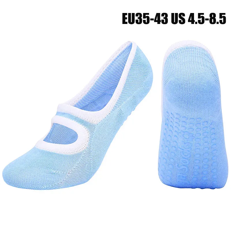 Women's Pilates Socks High Quality Anti-Slip Breathable Backless Yoga Socks Ankle Ballet Dance Sports Socks for Fitness Gym
