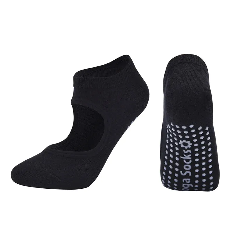 Women's Pilates Socks High Quality Anti-Slip Breathable Backless Yoga Socks Ankle Ballet Dance Sports Socks for Fitness Gym