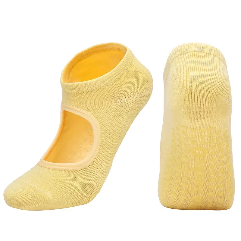 Women's Pilates Socks High Quality Anti-Slip Breathable Backless Yoga Socks Ankle Ballet Dance Sports Socks for Fitness Gym