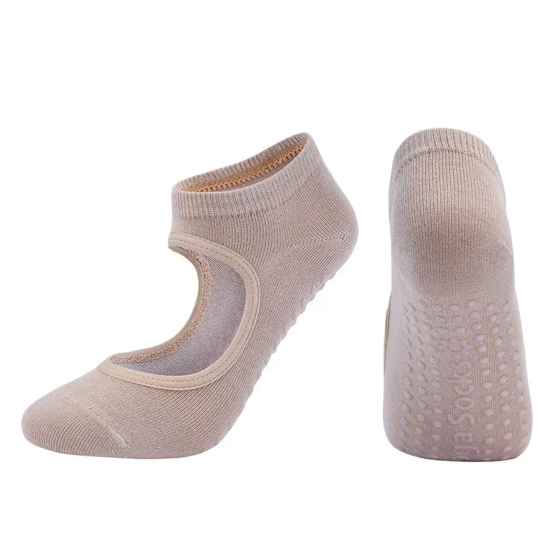 Women's Pilates Socks High Quality Anti-Slip Breathable Backless Yoga Socks Ankle Ballet Dance Sports Socks for Fitness Gym