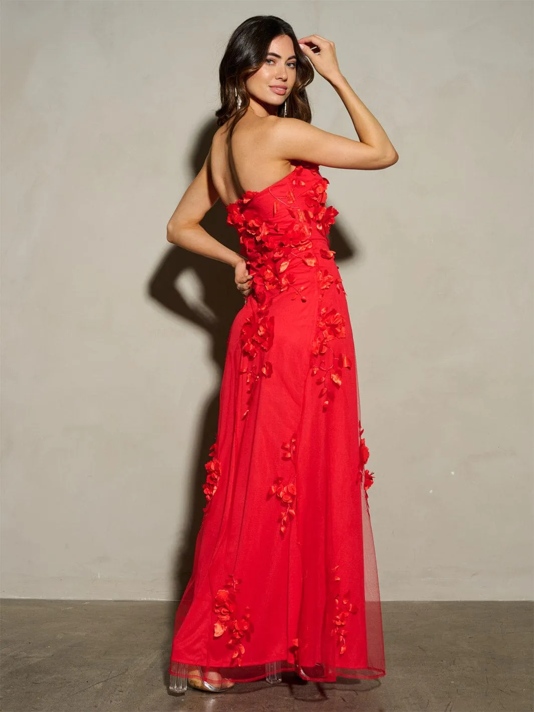 WOMEN'S SLEEVELESS FLOWERS TUBE MAXI DRESS