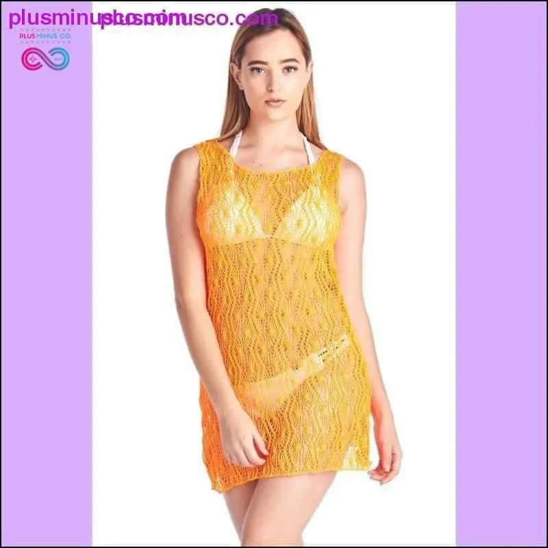 Women's Spider Tank Swimwear Cover-up Beach Dress: NEON