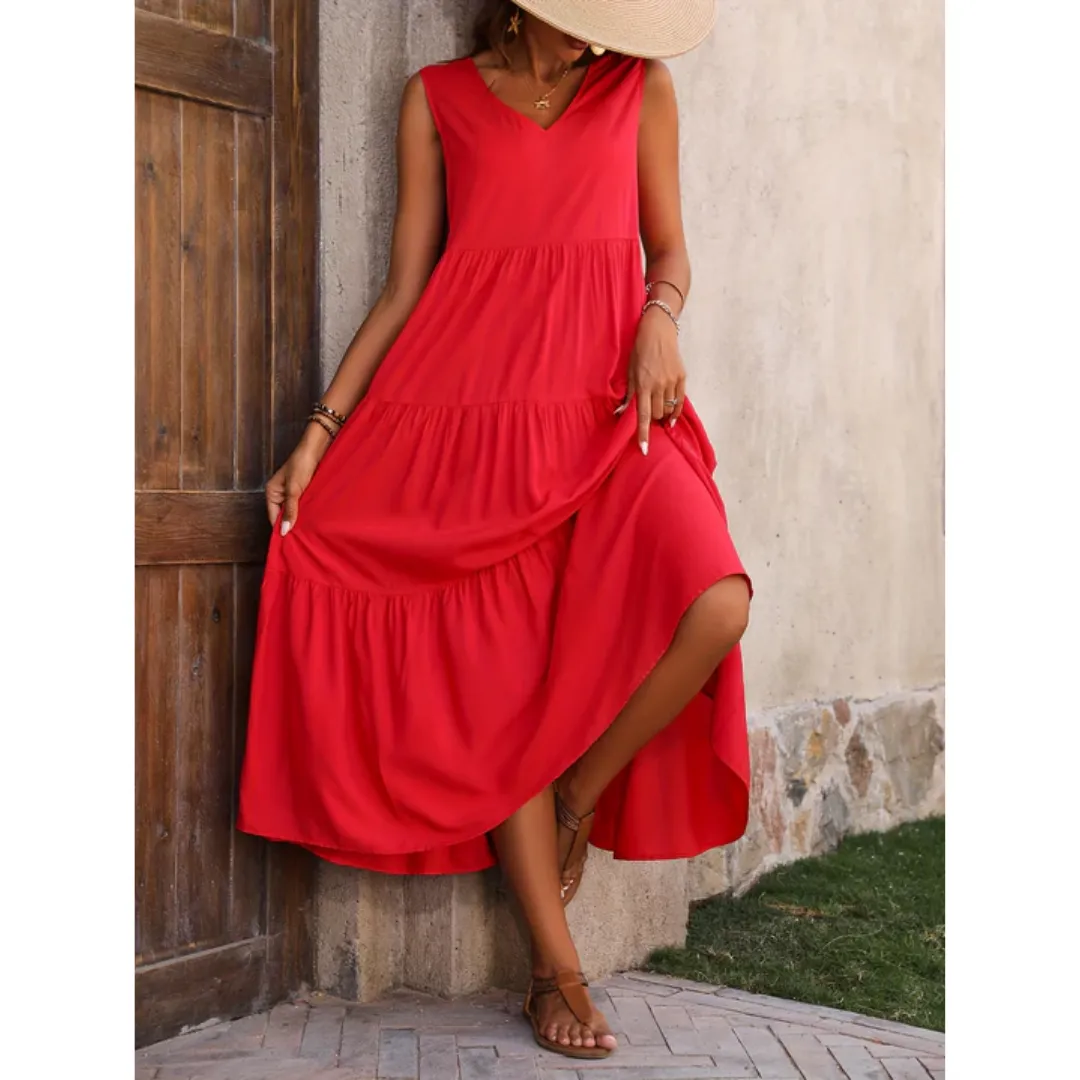 Women's Summer Beach A Line Dress | Midi