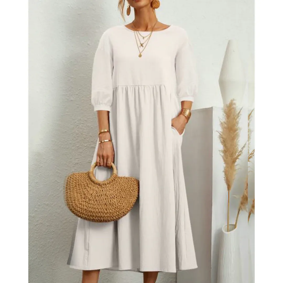 Women's Summer Beach Smock Dress | Midi