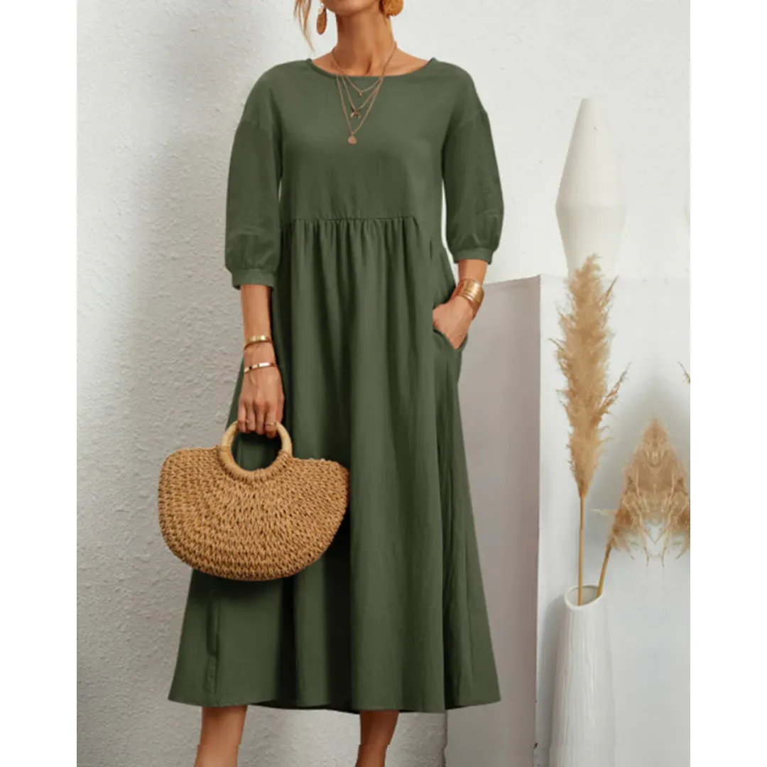 Women's Summer Beach Smock Dress | Midi
