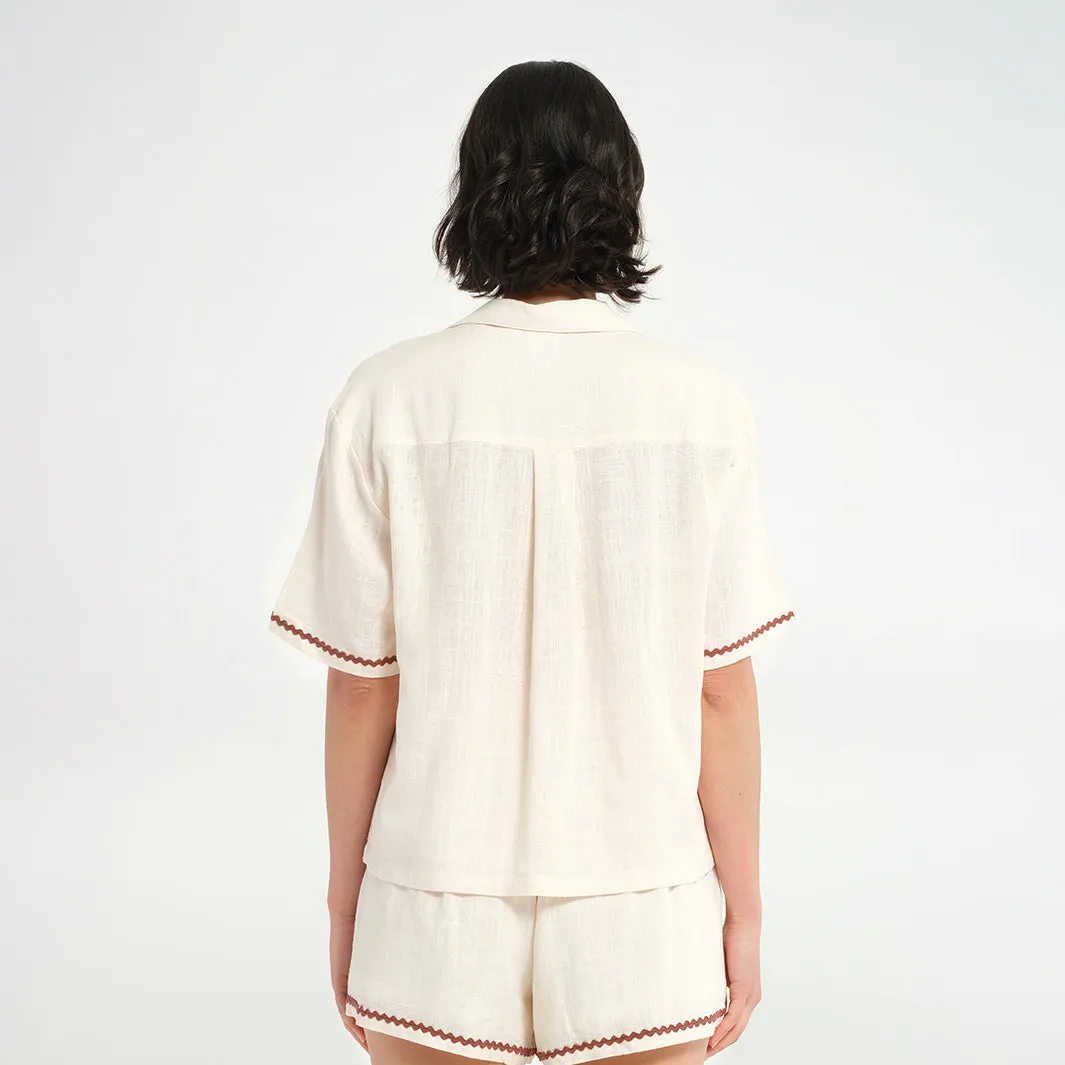 Womens Vintage Beach Cover Up Shirt
