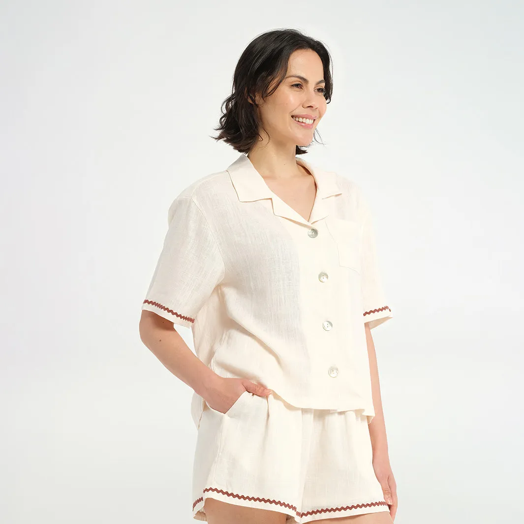 Womens Vintage Beach Cover Up Shirt