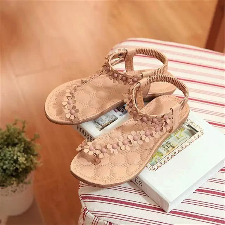 XIEYINSHE  Foreign Trade plus Size Women's Shoes  Summer New Flat Bohemian Rivet Women's Sandals Beach Shoes Wholesale