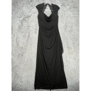 Xscape Formal Maxi Dress NWT Women's 10 Black Lace Open Back Witchy Whimsigoth