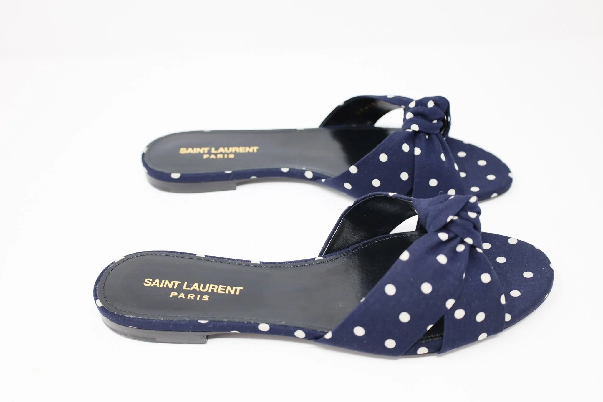 Yves Saint Laurent Bianca 05 Mule San Pois Bicol Marine   Off White Sandal