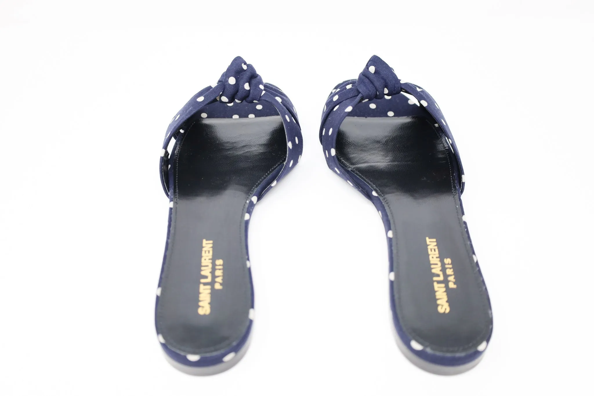 Yves Saint Laurent Bianca 05 Mule San Pois Bicol Marine   Off White Sandal